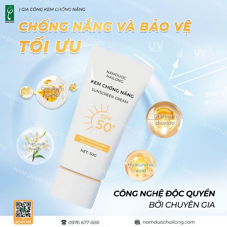 Gia công kem chống nắng toàn thân