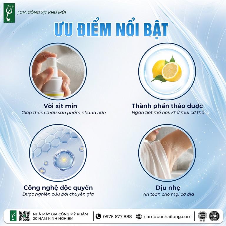 Nam Dược Hải Long gia công xịt khử mùi trọn gói, chuẩn CGMP, linh hoạt chi phí và số lượng