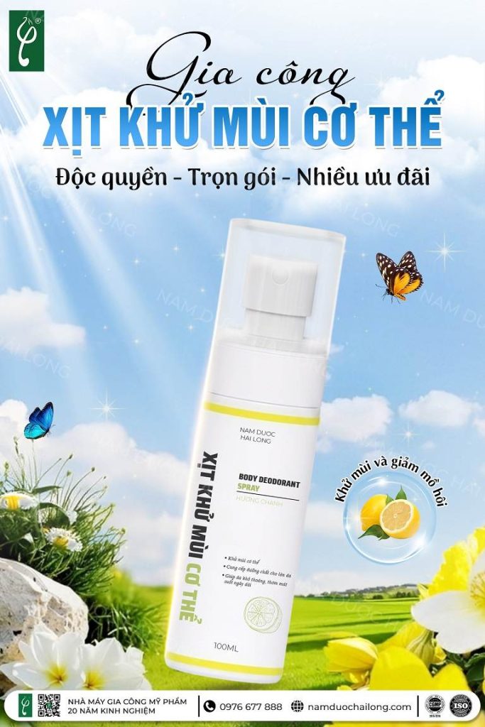 Nam Dược Hải Long gia công xịt khử mùi chuẩn CGMP, uy tín, trọn gói