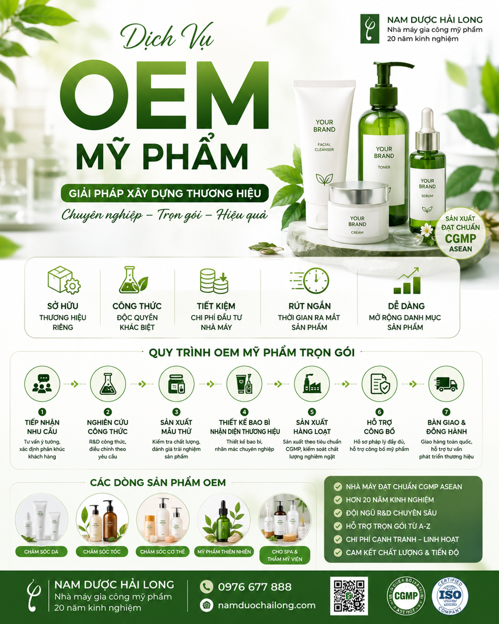 Dịch Vụ OEM Mỹ Phẩm Tại Nam Dược Hải Long