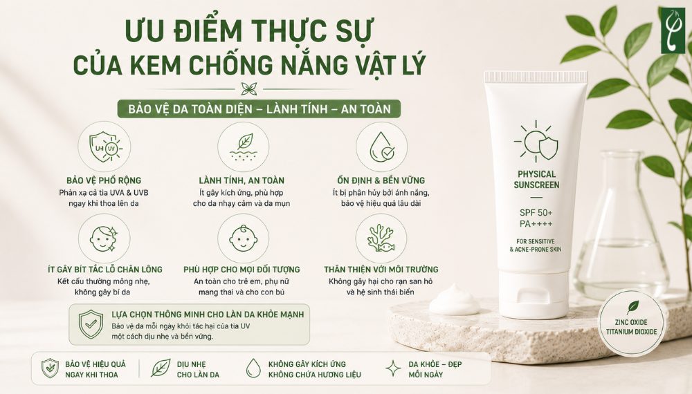 Kem Chống Nắng Vật Lý Là Gì? Giải Thích Để Bạn Chọn Đúng Kem Chống Nắng Vật Lý Là Gì