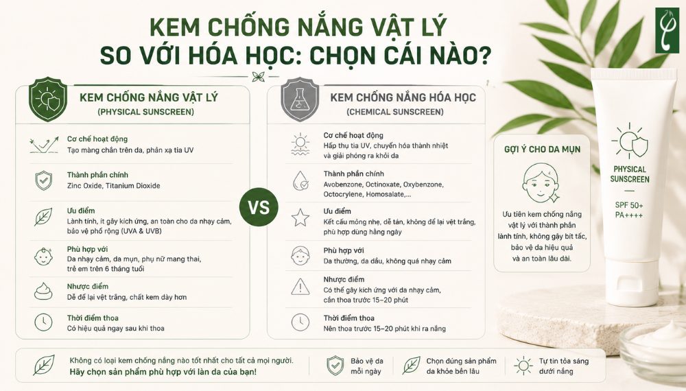Kem Chống Nắng Vật Lý Là Gì? Giải Thích Để Bạn Chọn Đúng Kem Chống Nắng Vật Lý Là Gì