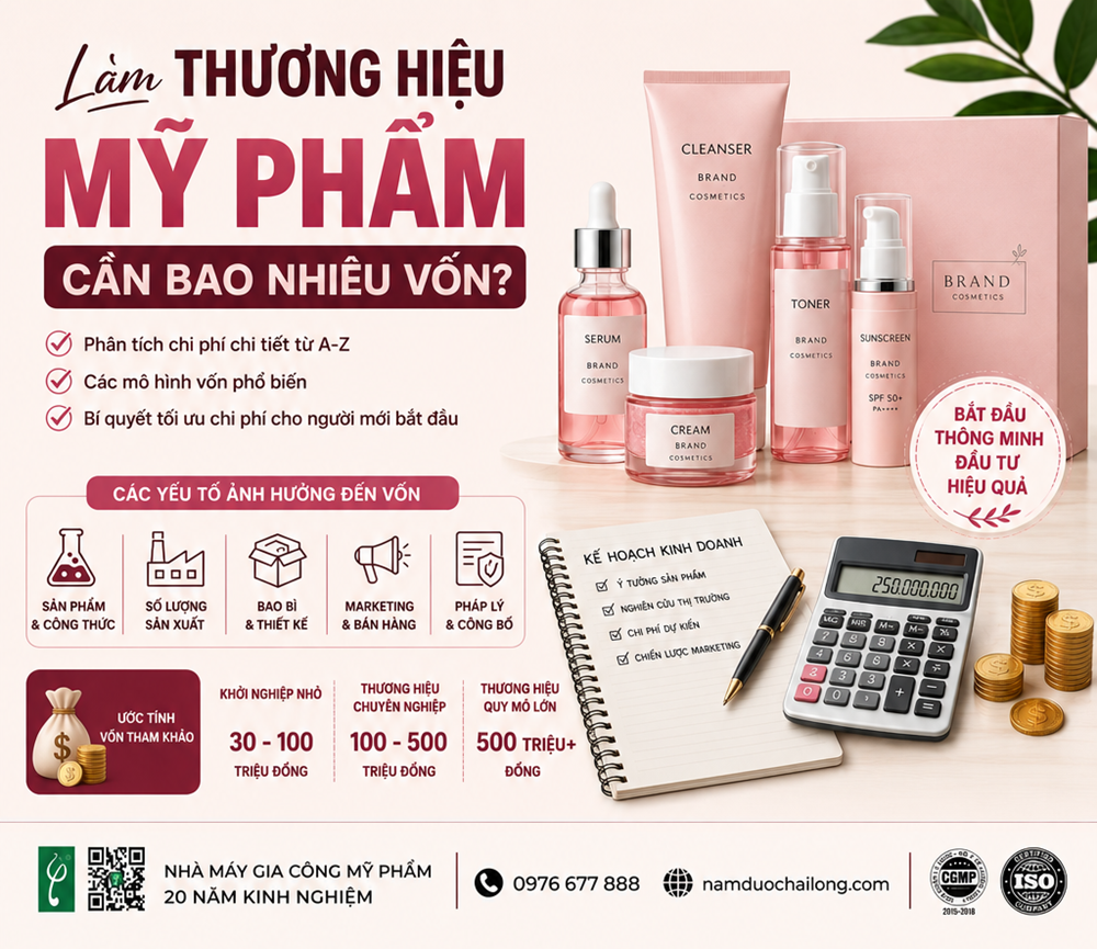 Làm Thương Hiệu Mỹ Phẩm Cần Bao Nhiêu Vốn