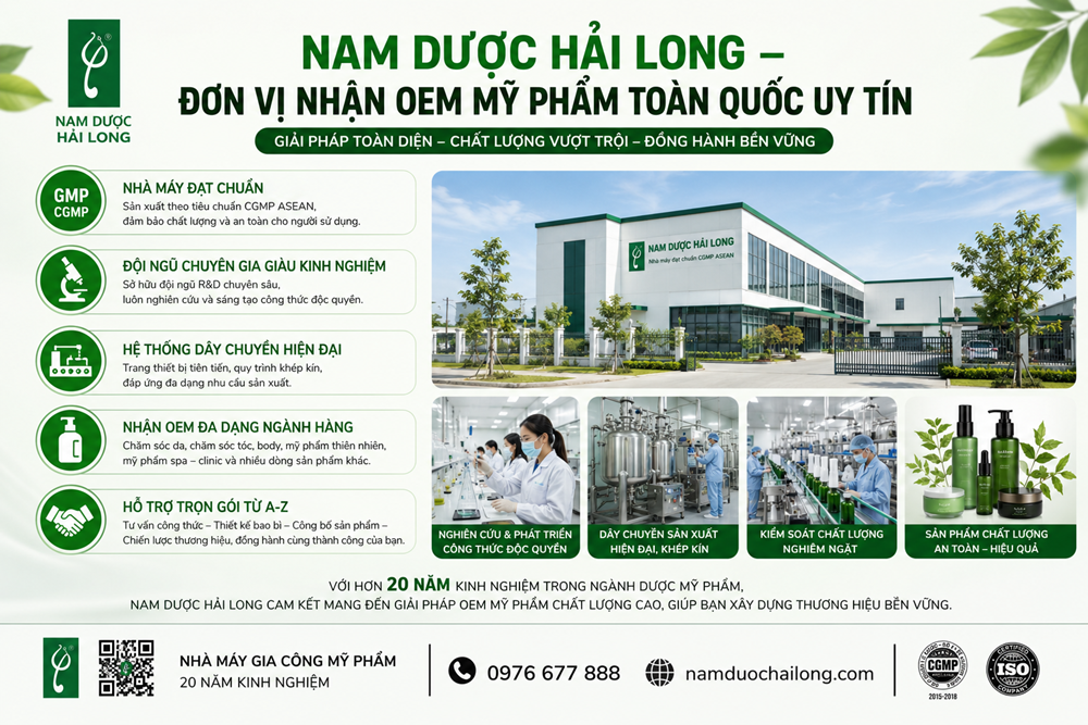 Nam Dược Hải Long – Đơn Vị Nhận OEM Mỹ Phẩm Toàn Quốc Uy Tín