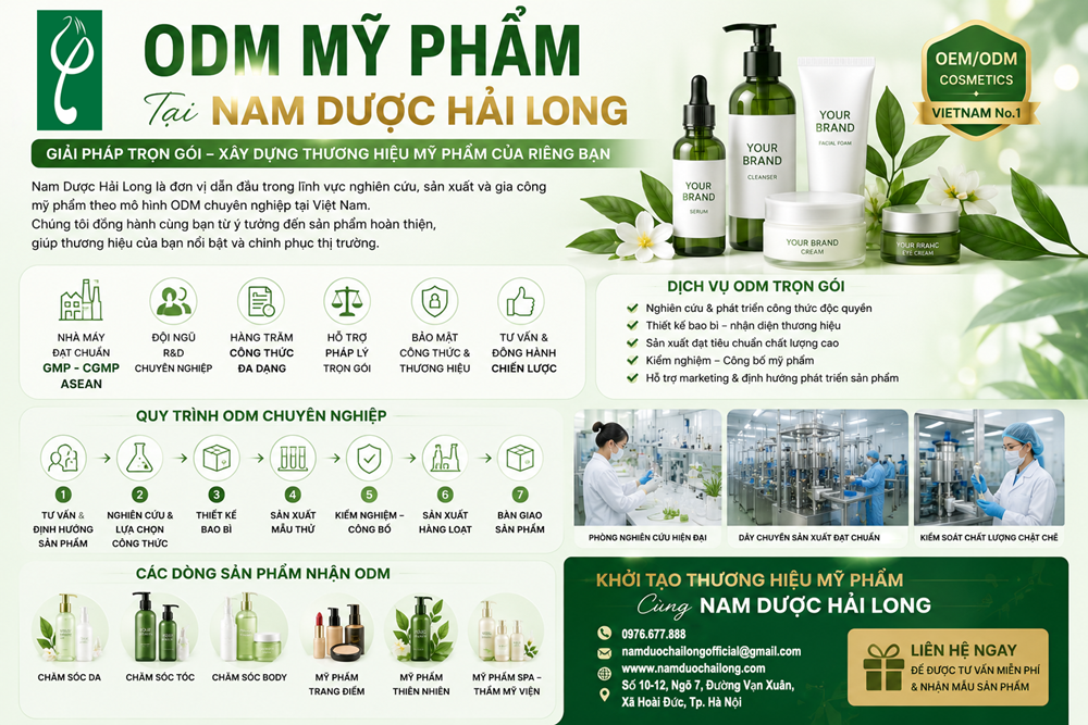 ODM Mỹ Phẩm Tại Nam Dược Hải Long