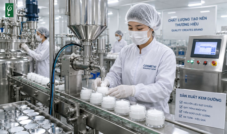 Sản xuất mỹ phẩm kem dưỡng thương hiệu riêng, chi phí tối ưu sản xuất mỹ phẩm kem dưỡng