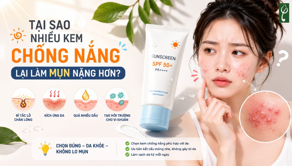 kem chống nắng cho da mụn