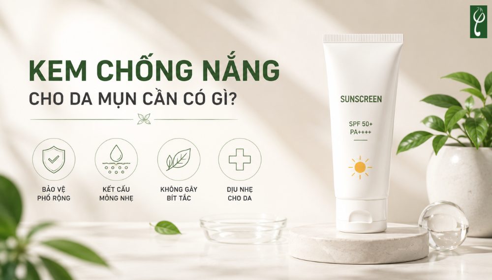 kem chống nắng cho da mụn