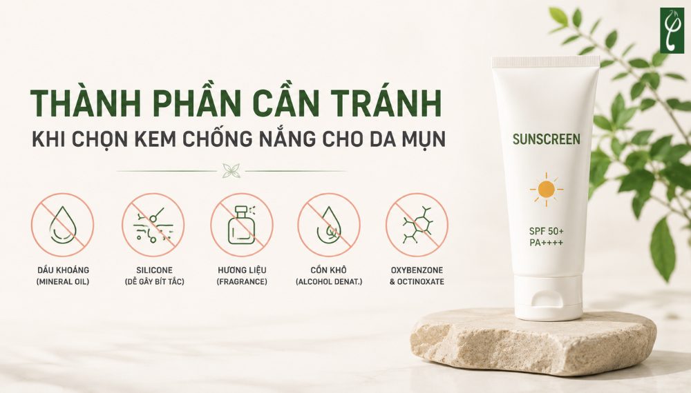 kem chống nắng cho da mụn