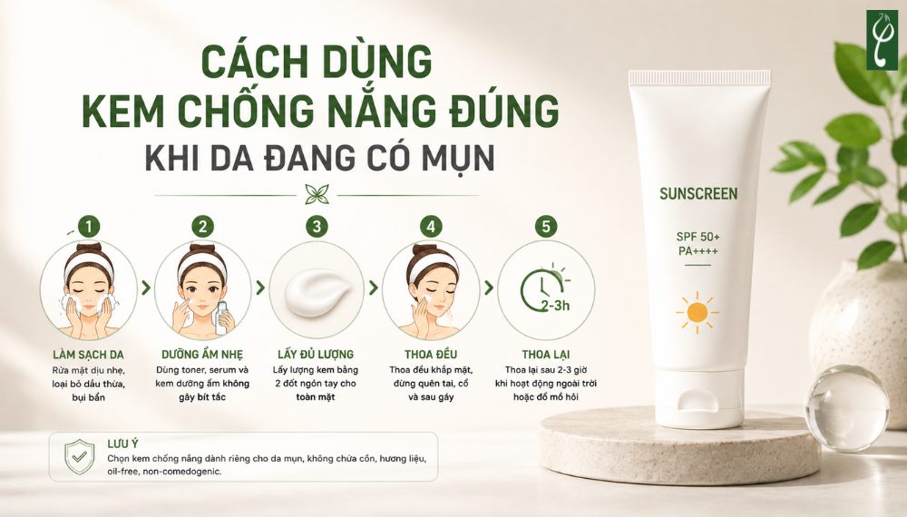kem chống nắng cho da mụn