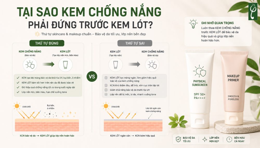 Kem Lót Trước Hay Kem Chống Nắng Trước? Câu Trả Lời Và Lý Do kem lót trước hay kem chống nắng trước