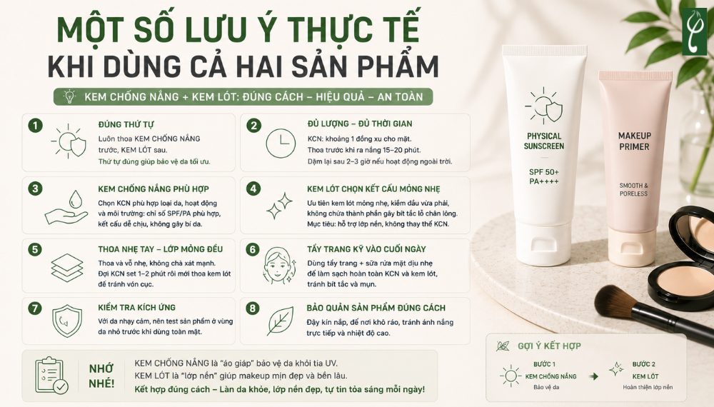 kem lót trước hay kem chống nắng trước
