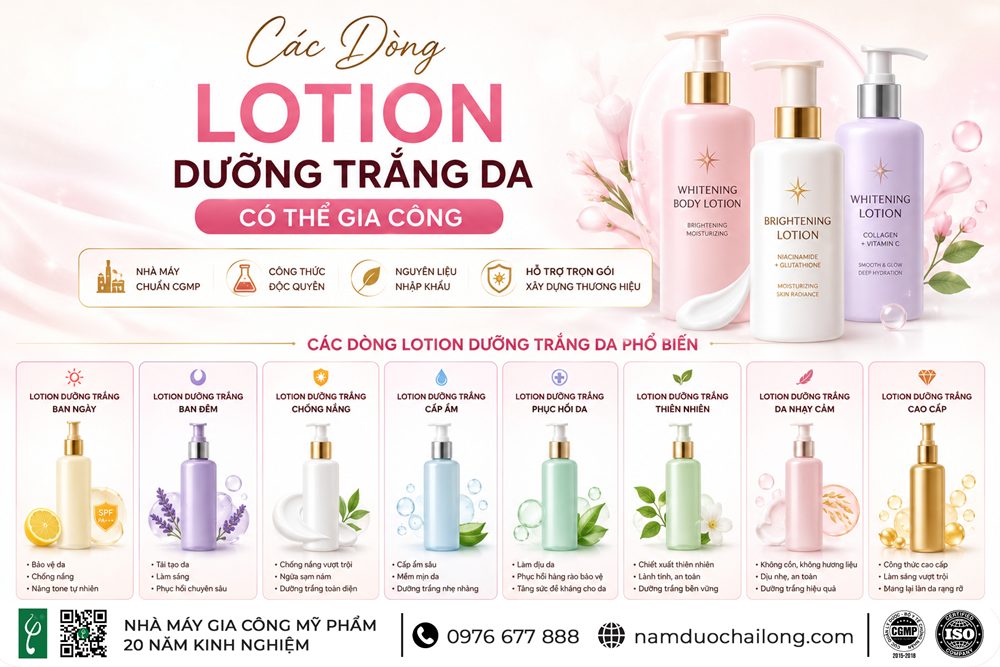 Các Dòng Lotion Dưỡng Trắng Da