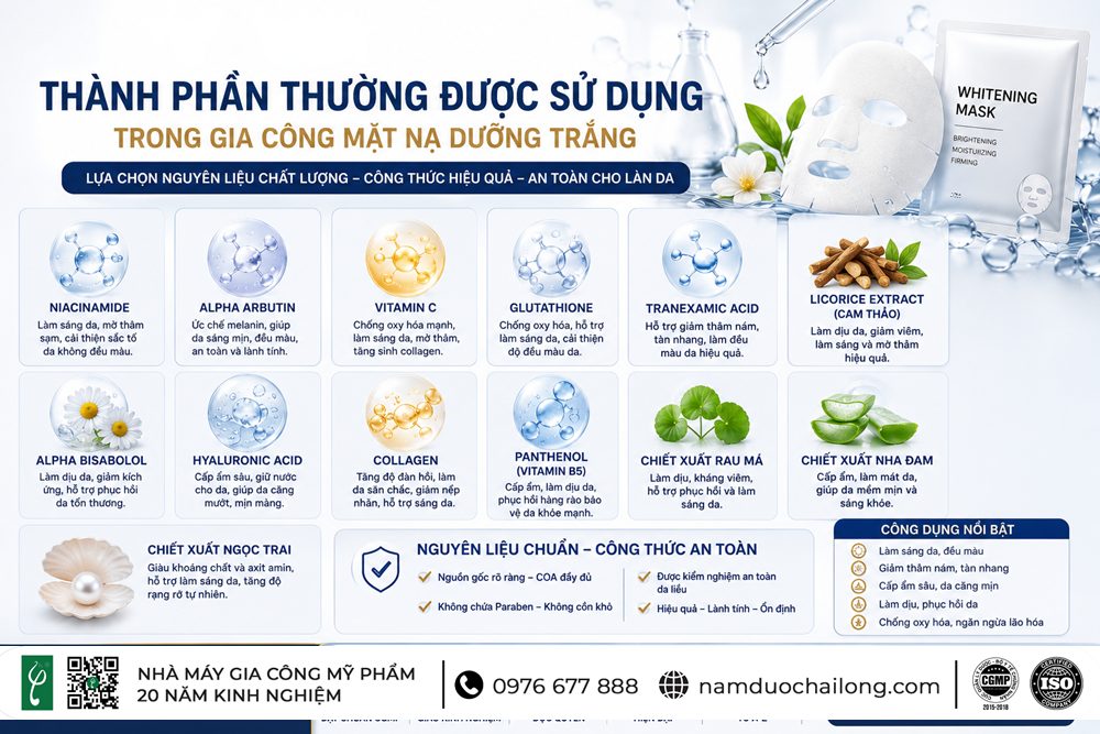 Gia Công Mặt Nạ Dưỡng Trắng Trọn Gói Gia Công Mặt Nạ Dưỡng Trắng