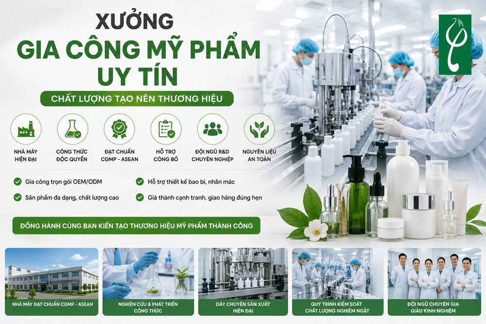 Top 10 Xưởng Gia Công Mỹ Phẩm Giá Rẻ, Chất Lượng Hàng Đầu Xưởng Gia Công Mỹ Phẩm Uy Tín