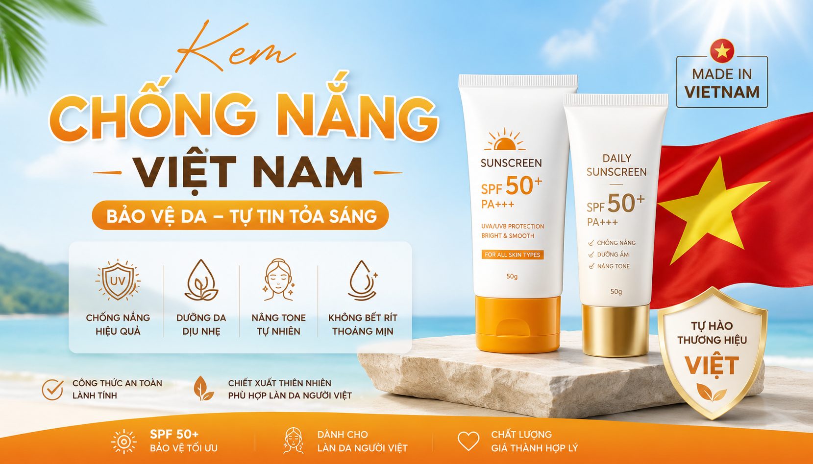 Top 5 Kem Chống Nắng Việt Nam Chất Lượng Quốc Tế, Giá Bình Dân Nhất 2026 kem chống nắng việt nam