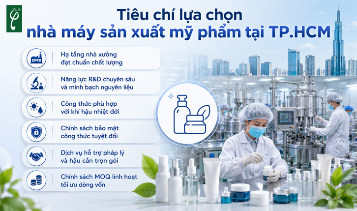 Nhà máy sản xuất mỹ phẩm tại TP.HCM chuyên nghiệp, đủ pháp lý Nhà máy sản xuất mỹ phẩm tại TP.HCM