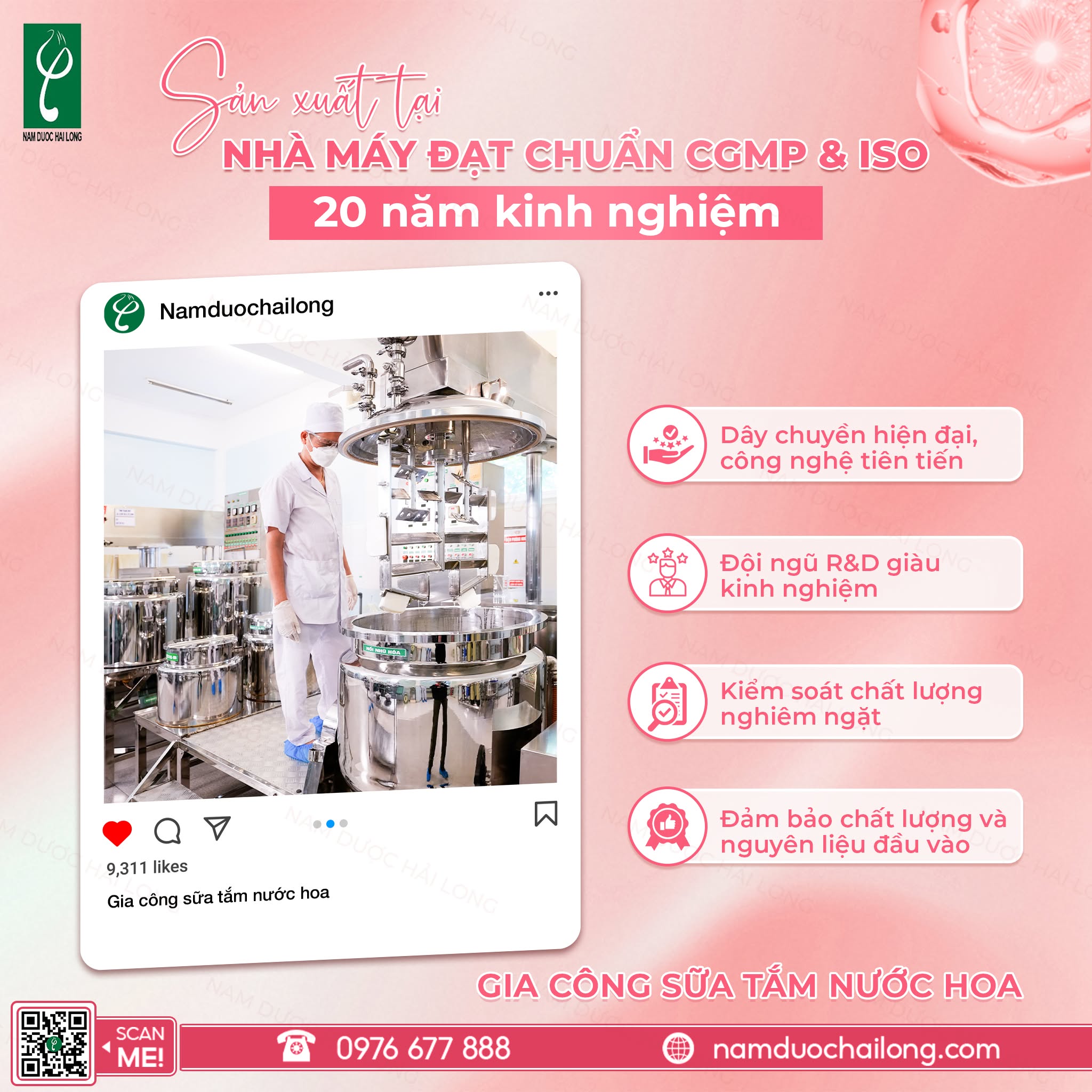 Dịch vụ gia công sữa tắm tại Hà Nội chuẩn CGMP, độc quyền theo yêu cầu tại Nam Dược Hải Long Gia Công Sữa Tắm Tại Hà Nội