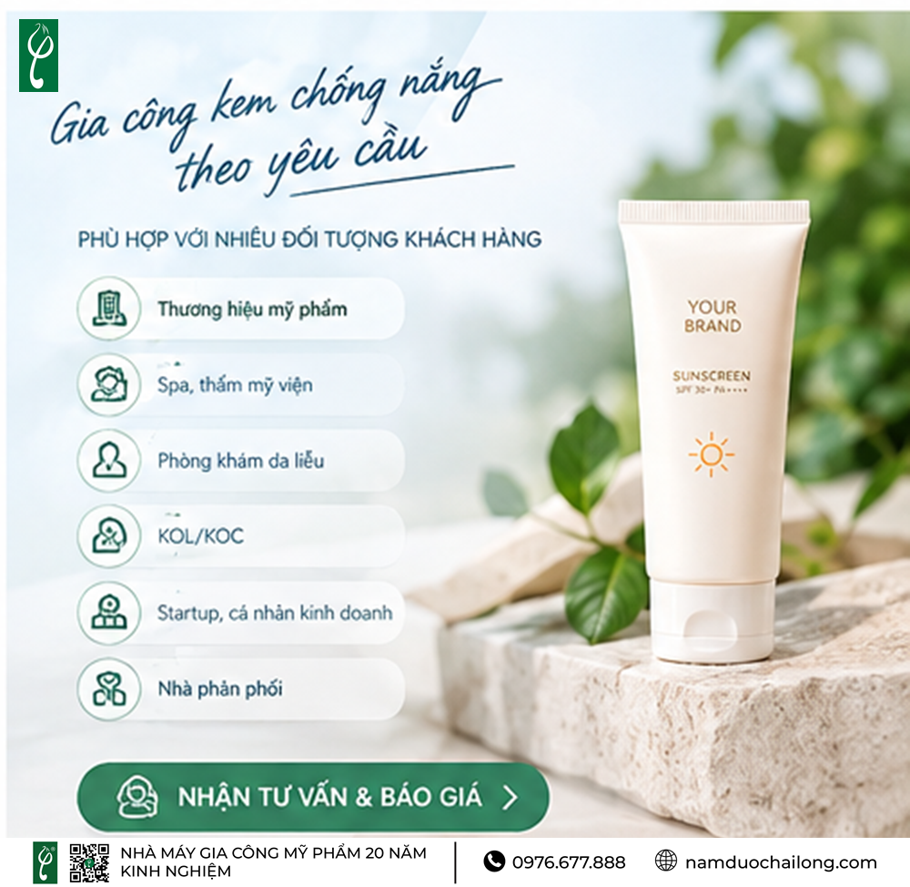 Gia Công Kem Chống Nắng Cho Da Hỗn Hợp Thiên Khô | Nam Dược Hải Long Gia Công Kem Chống Nắng Cho Da Hỗn Hợp Thiên Khô