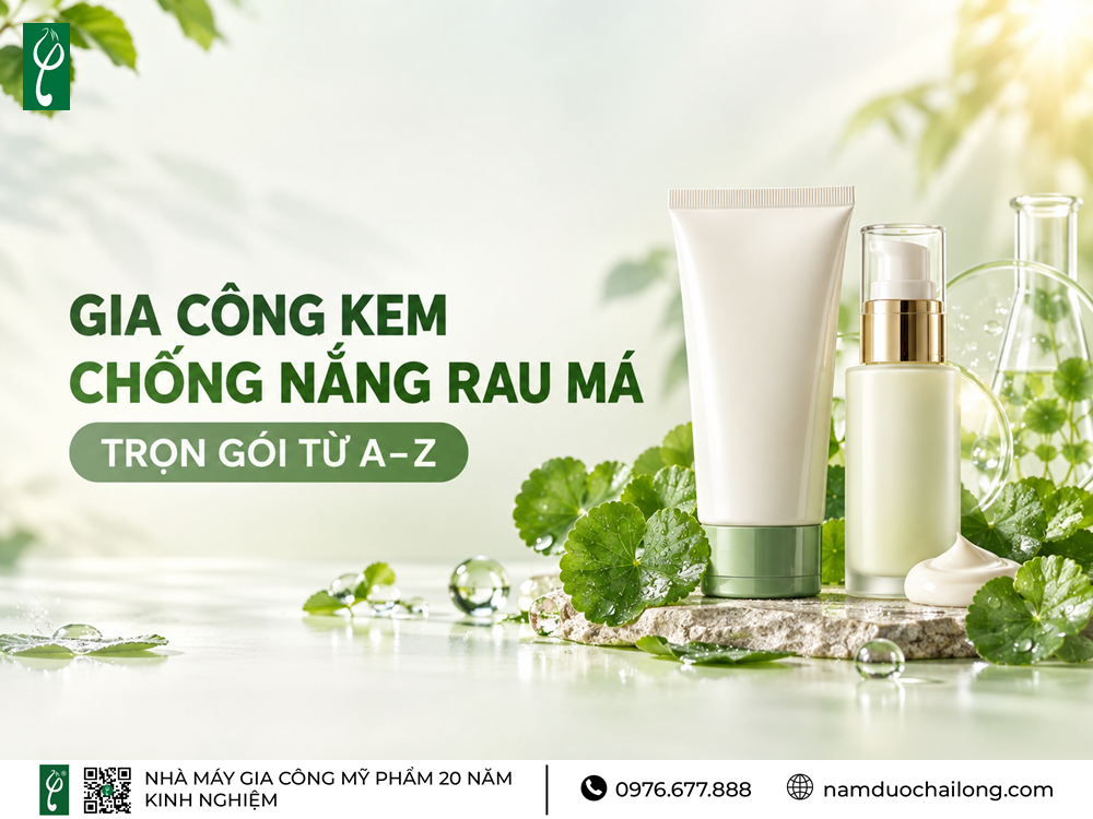Gia Công Kem Chống Nắng Rau Má