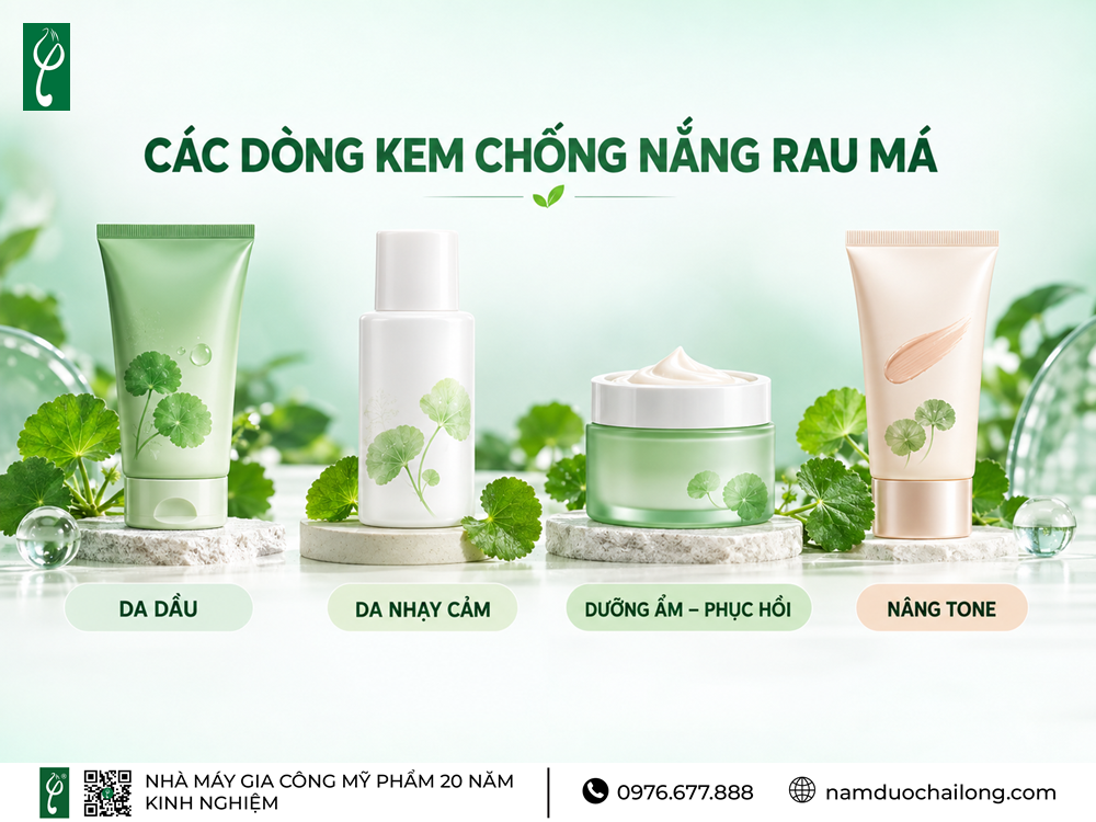 Gia Công Kem Chống Nắng Rau Má