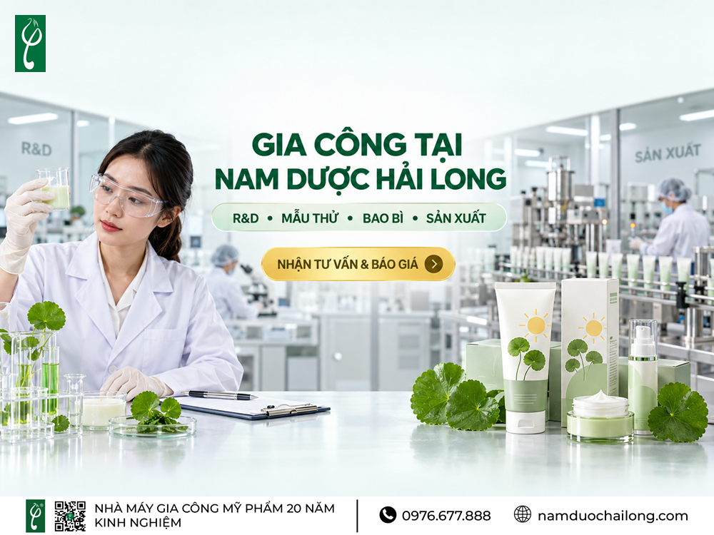 Gia Công Kem Chống Nắng Rau Má