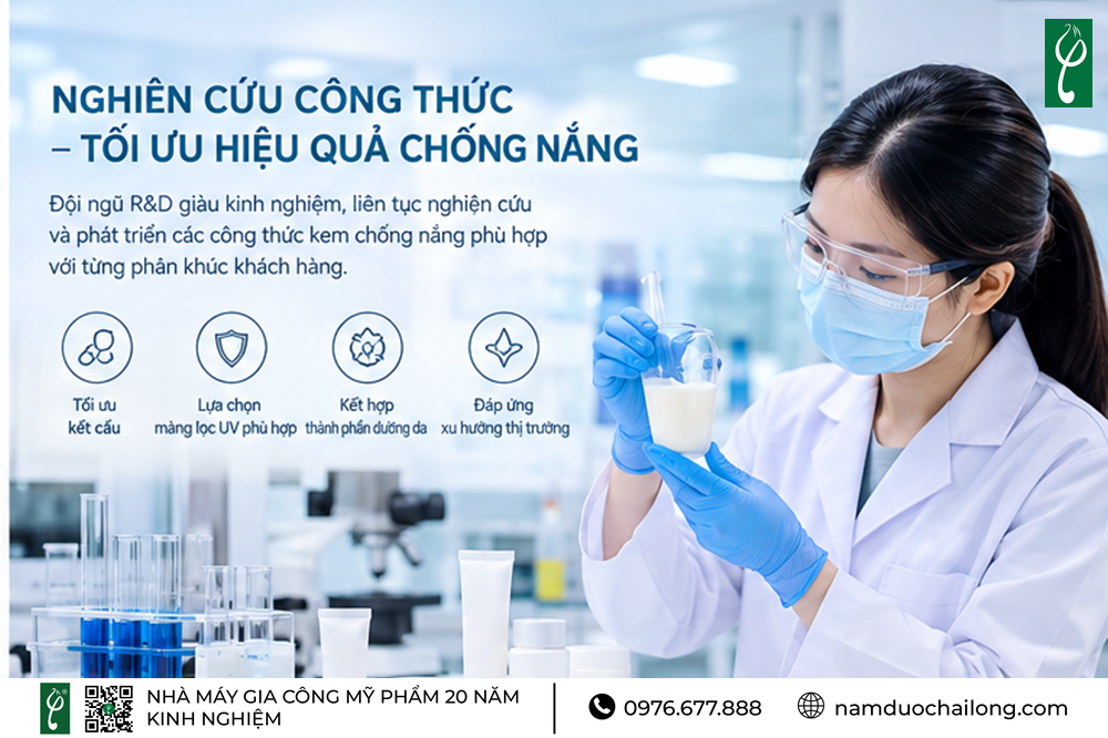 Gia Công Kem Chống Nắng Tốt, Công Thức Theo Yêu Cầu | Hải Long Gia Công Kem Chống Nắng Tốt