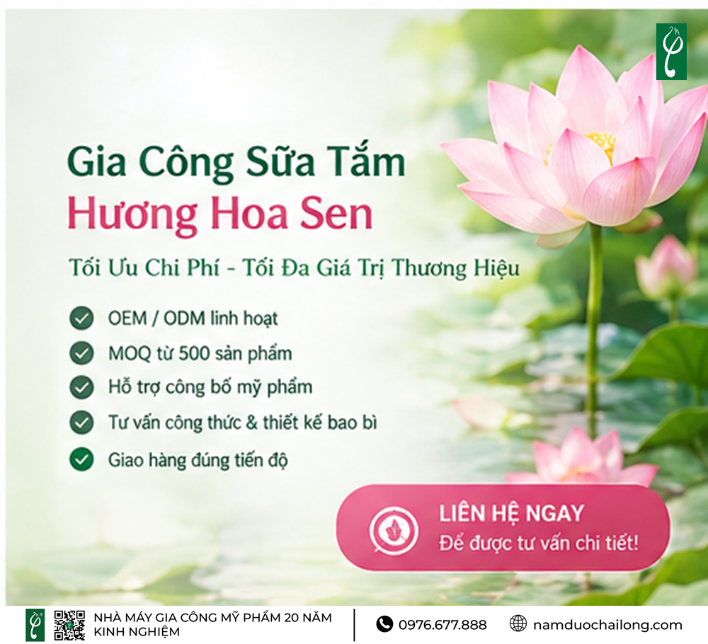 Gia Công Sữa Tắm Hương Hoa Sen