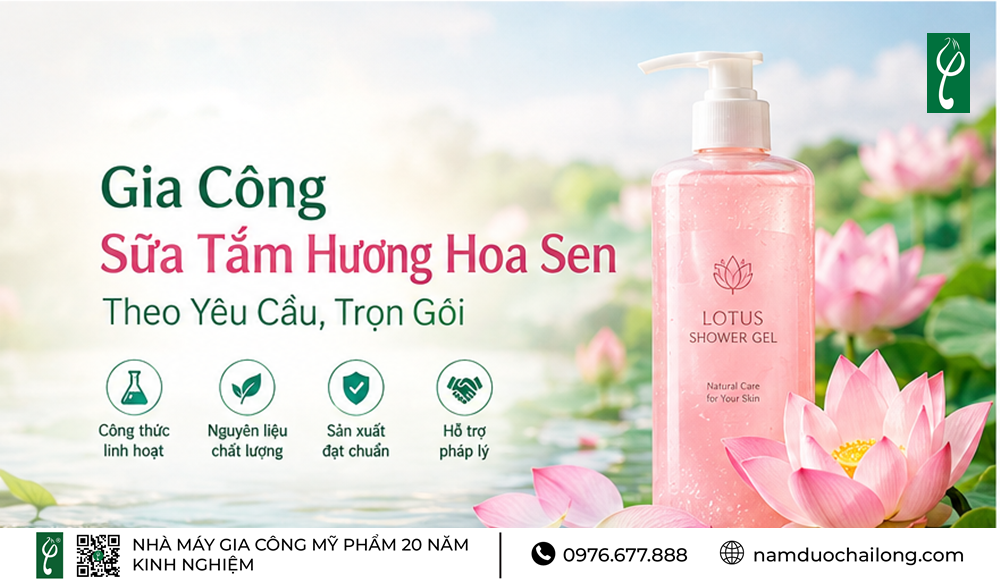 Gia Công Sữa Tắm Hương Hoa Sen