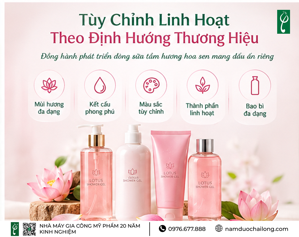 Gia Công Sữa Tắm Hương Hoa Sen
