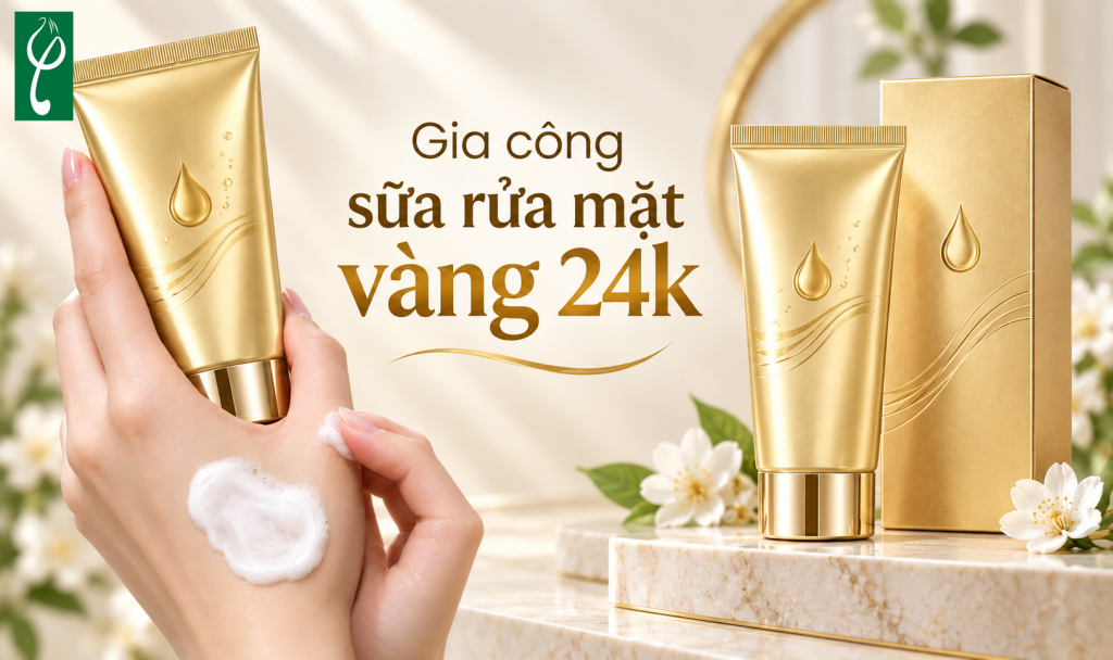 Dịch vụ gia công sữa rửa mặt vàng 24k - Mỹ phẩm cao cấp gia cong sua rua mat vang 24k 1