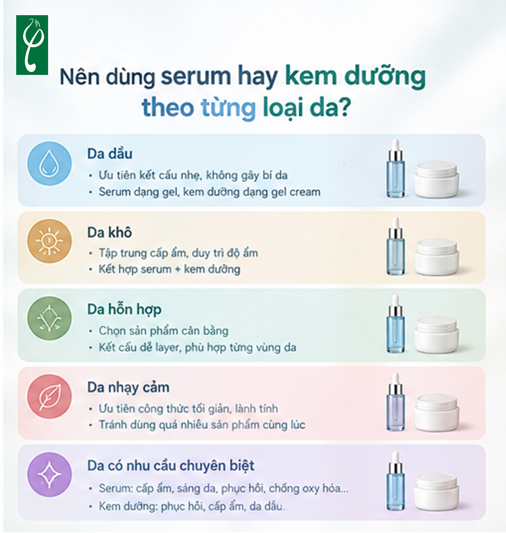 nên dùng serum hay kem dưỡng