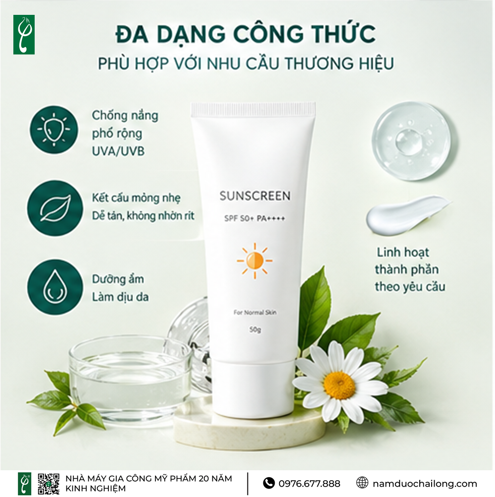 Gia Công Kem Chống Nắng Cho Da Thường Theo Yêu Cầu Gia Công Kem Chống Nắng Cho Da Thường