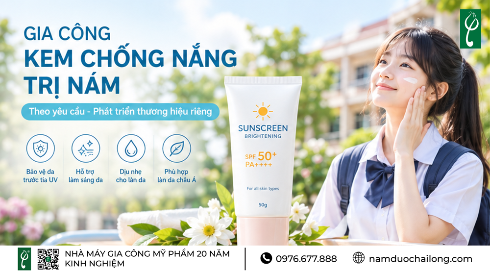 Gia Công Kem Chống Nắng Trị Nám Theo Yêu Cầu Gia Công Kem Chống Nắng Trị Nám
