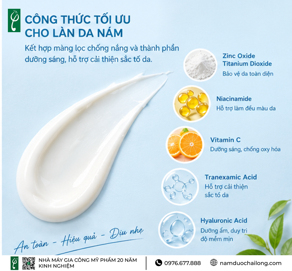 Gia Công Kem Chống Nắng Trị Nám