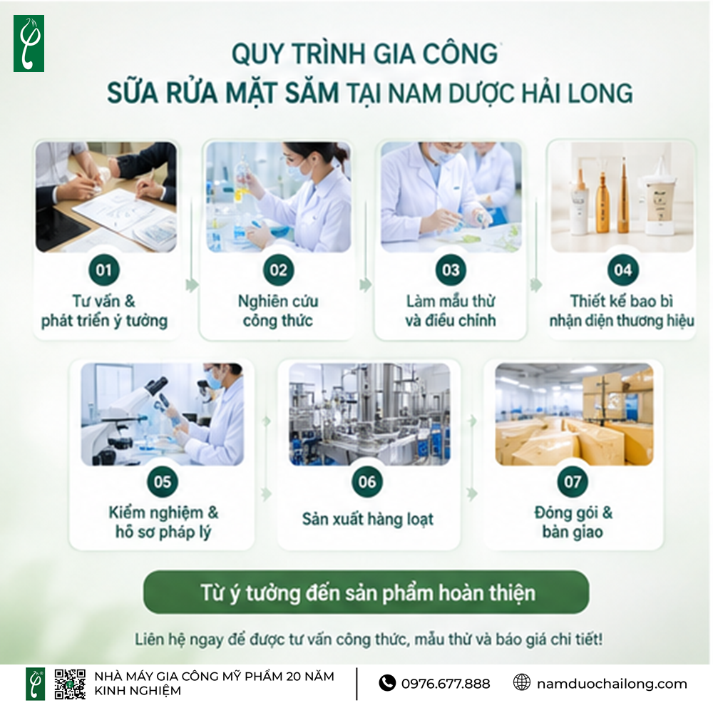 Gia Công Sữa Rửa Mặt Sâm Theo Yêu Cầu, Trọn Gói Gia Công Sữa Rửa Mặt Sâm