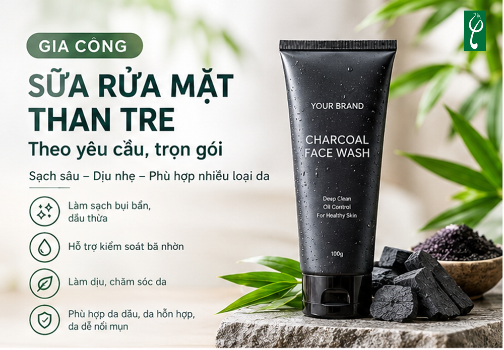 Gia Công Sữa Rửa Mặt Than Tre