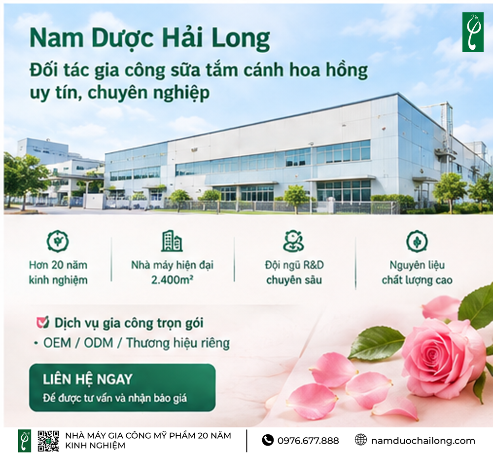 Gia Công Sữa Tắm Cánh Hoa Hồng Theo Yêu Cầu, Trọn Gói Gia Công Sữa Tắm Cánh Hoa Hồng