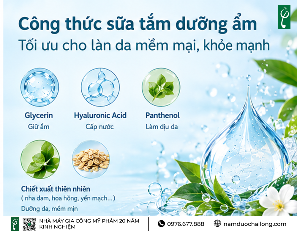 Gia Công Sữa Tắm Dưỡng Ẩm