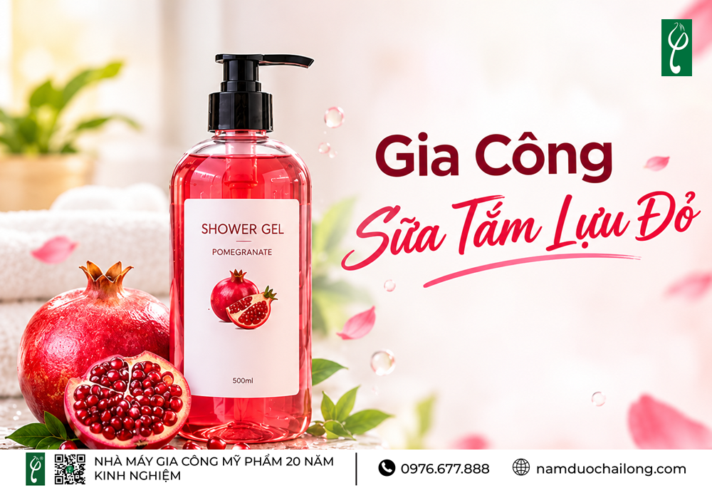 Gia Công Sữa Tắm Lựu Đỏ