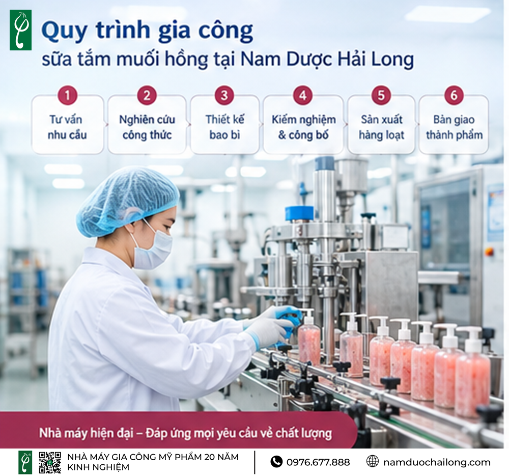 Gia Công Sữa Tắm Muối Hồng