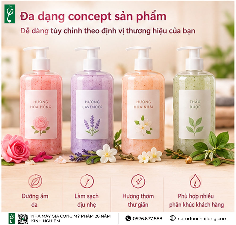 Gia Công Sữa Tắm Muối Hồng