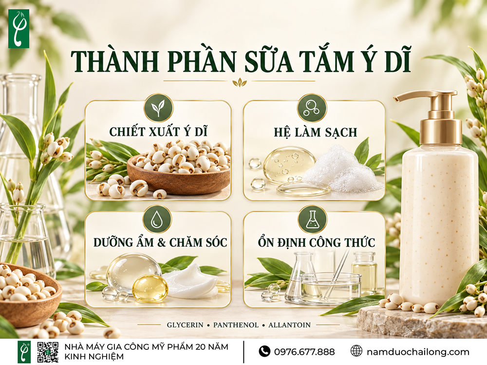 Gia Công Sữa Tắm Ý Dĩ