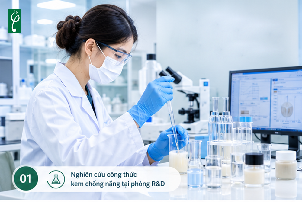 Gia công kem chống nắng dành cho da hỗn hợp thiên dầu