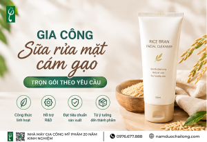 gia công sữa rửa mặt cám gạo